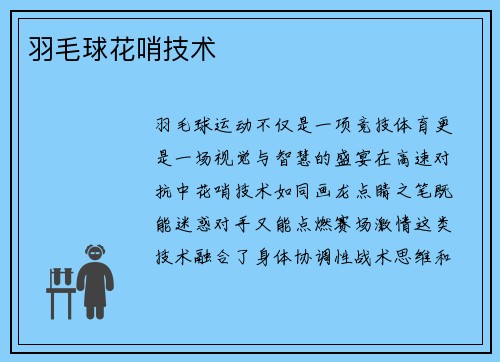 羽毛球花哨技术